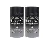 Crystal Essence charcoal tea tree deodorant stick for long-lasting odor control.