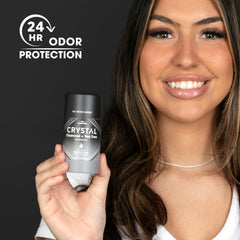 Crystal Essence fast-drying deodorant texture with no greasy residue.