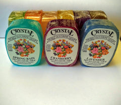 Sustainability-focused packaging and ingredients of Crystal glycerine soap bars, cruelty-free vegan formulation