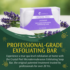 Crystal Peel saddle-shaped bar with easy grip for precise exfoliation.