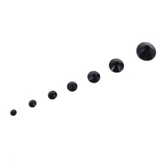 Jet black JET 280 Swarovski 2058/2088 flatbacks for deep, brilliant shine.
