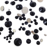 Crystal-Wholesale JET 280 flatbacks in mixed sizes for versatile nail art embellishment.