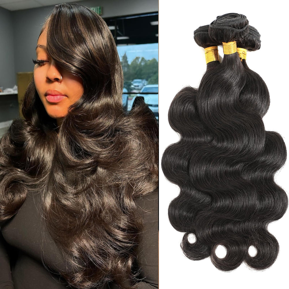 CSCHS 12A body wave bundles 14-18 inch pack showing natural length for sew-in fullness.