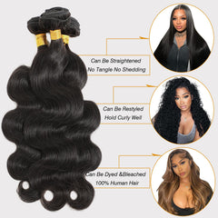 CSCHS 12A body wave bundles 24-inch closeup highlights silky texture.