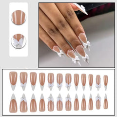 CTTHNBD nails featuring 3D bow charms for special occasions.