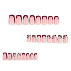 Leopard print cherry design nails for festive at home wear