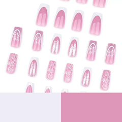 CTTHNBD square nails closeup shows durable, skin-friendly acrylic material.