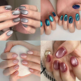 CTTHNBD short almond press-on nails with glitter mix for quick, stylish manicures.