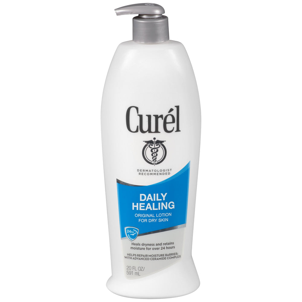 Curel Daily Moisture Comfort Lotion bottle delivering long-lasting hydration for dry skin