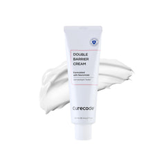 CURECODE Double Barrier Cream bottle with pump for easy daily use on sensitive skin.
