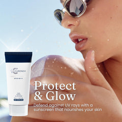 CURENEX Daily Sheer texture close-up shows lightweight, non-sticky finish.