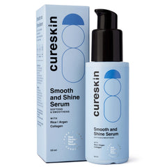 Cureskin Smooth and Shine Hair Serum bottle with dropper for frizz control