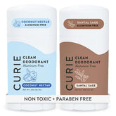 Curie Coconut Nectar deodorant stick shows a creamy glide for all day freshness.