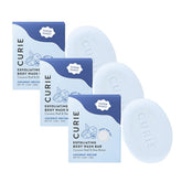 Curie Coconut Nectar Exfoliating Bar close-up with natural coconut shell exfoliants for smoother skin.