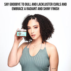 Curldaze Kukui oil gloss bottle highlights shine and hydration during styling.