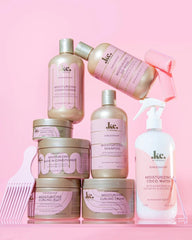 Curlessence soft shine finish on curls for definition and smoothness