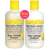 CurlyKids Super Detangle Shampoo bottle ready for use, promotes easy detangling and moisture.