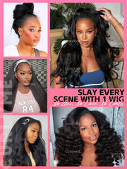 Curlyme half wig invisible hairline close-up showing seamless blend