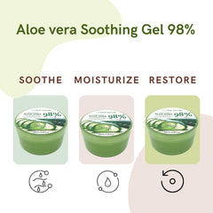Cool, soothing gel applied to skin calms redness and irritation.