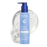 Curology Hydro+ bottle pour shows easy dispensing for gentle cleansing.