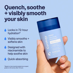 Curology Hydro+ bundle dual-layer hydration illustration showing moisture delivery
