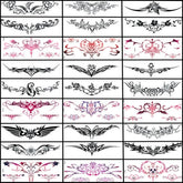 CURTEK 28-sheet sexy abdomen tattoos with realistic ink look on skin