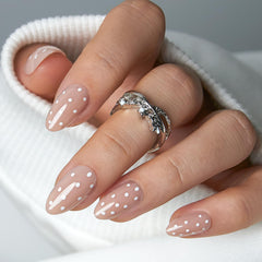 CurvLife almond press-on nails with soft gel shape for a natural DIY manicure.