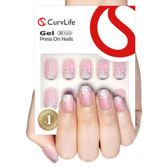 Curvlife French tip gel nails with premium shine for salon-worthy manicure.
