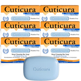 Cuticura deep clean face and body soap pack6 front view highlighting cleansing.