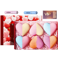 CUYEOIG 6-piece heart bath bombs set for a romantic at-home spa experience