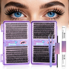 CyanoooGenesis lash clusters kit front view for at home salon quality