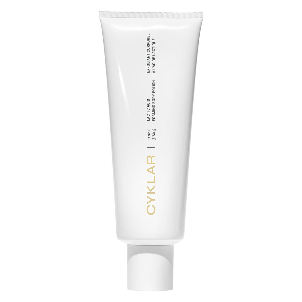 CYKLAR bottle close-up showing hydrating exfoliating formula.