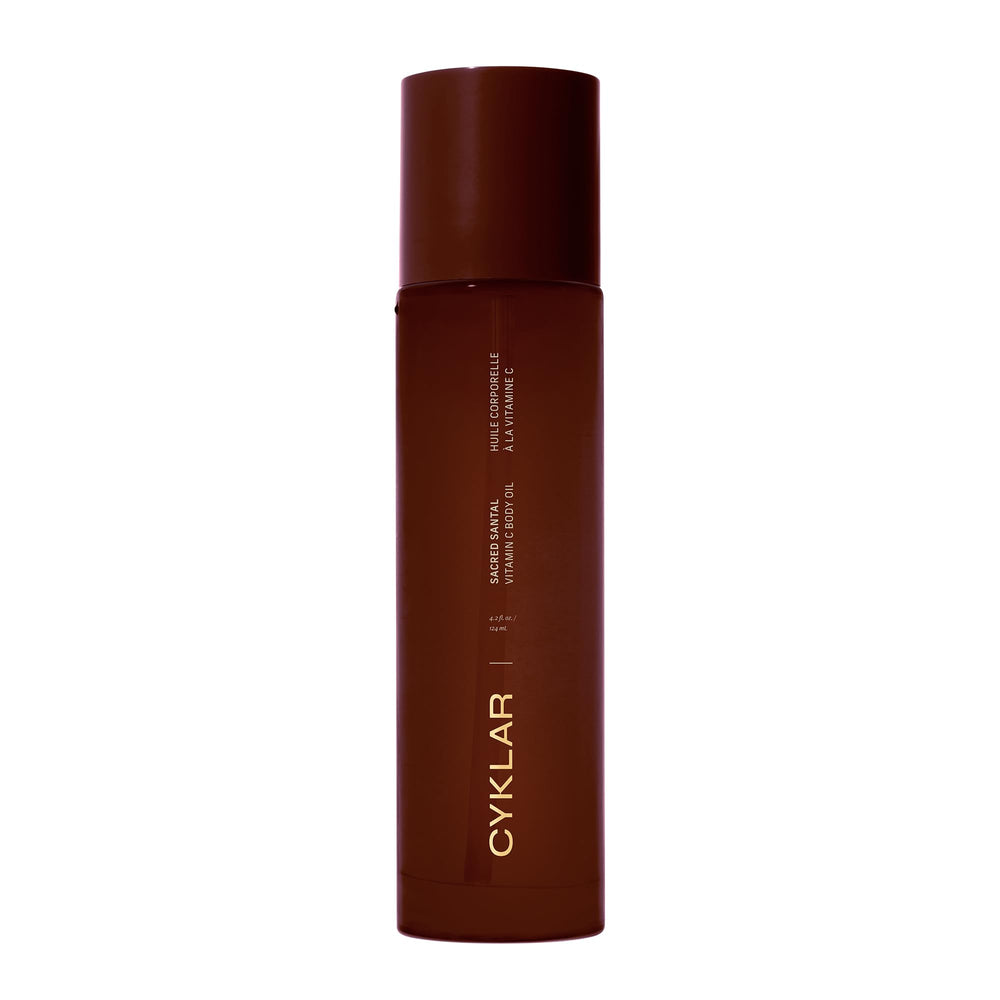 CYKLAR Vitamin C Body Oil bottle delivers lightweight hydration for radiant skin.