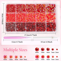 Cynailli flatback rhinestones in varied sizes for versatile decorating.