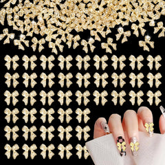 Cynailli gold 3D bow nail charms add glamorous accents to nails