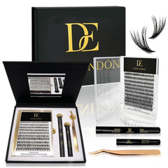 D’Escandón cluster lashes with magnetic tray for mess-free application and quick adjustments.