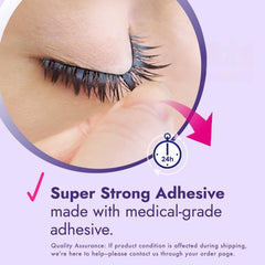 D-UP EX 552 quick-dry-application showcases fast lash bonding for extensions.