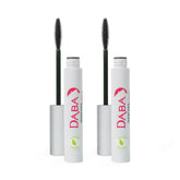 Dabalash Daba Duo mascara tubes in Very Black, bold lashes.