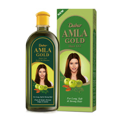 Dabur Amla Gold Hair Oil bottle ready for scalp nourishment.