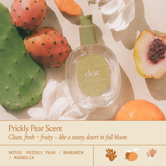DAE Prickly Pear Hair Oil packaging highlights vegan, sulfate-free formula and recyclability.