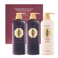 Daeng Gi Meo Ri Ki Gold Premium 2 shampoo bottle on shelf for scalp nourishment