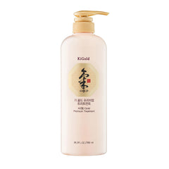 Daeng Gi Meo Ri Ki Gold Premium Treatment bottle close-up for soothing scalp care