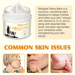 Daiasns whipped tallow cream texture showcases easy application and fast absorption.