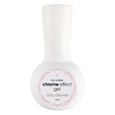 Daily Charme Chrome Effect No-Wipe Gel base application for smooth chrome powder adhesion.