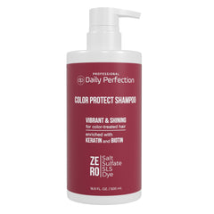 Daily Perfection Color Protect Shampoo bottle showing long-lasting color protection
