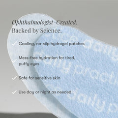 Daily Practice hydrogel patches contour the under-eye area.
