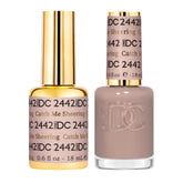 DAISY DND Catch Me Sheering bottle showcases sheer toasted mauve for customizable coverage; ideal for subtle nails.