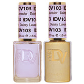 DAISY DND Coquette Dainty Lavender bottle shows soft pastel shade for elegant nails