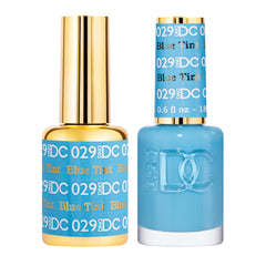 DAISY DND DC Gel Polish Blue Collection 029 swatch shows vibrant blue tint for striking nails.