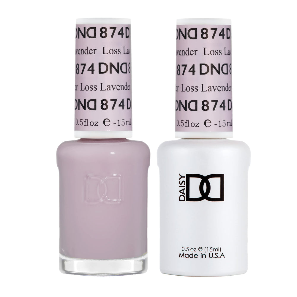 DAISY DND Loss Lavender gel polish bottle in sheer lilac finish for a soft manicure